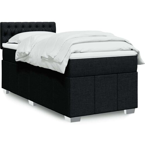 vidaXL Box spring postelja z vzmetnico črn 90x190 cm blago Cene