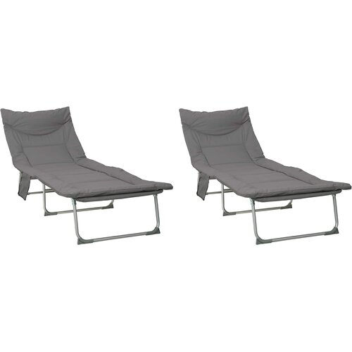 vidaXL Zložljiv sončni ležalnik z blazino 2 pcs Antracit, (5000284729) Cene