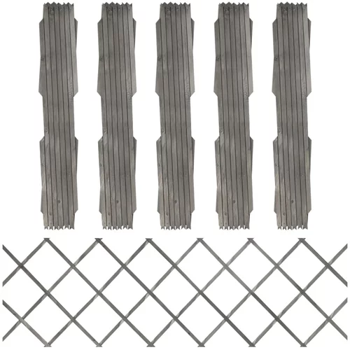  Rešetkaste ograde 5 kom sive od masivne jelovine 180 x 60 cm