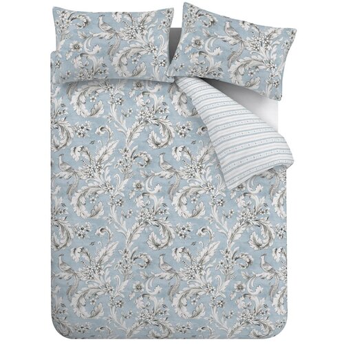 Catherine Lansfield Bijela/plava posteljina za bračni krevet 200x200 cm Regal Floral &amp;ndash; Slike