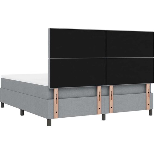 Box spring krevet s madracem svijetlosiva super king tkanina Slike