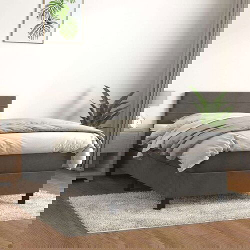 Box spring krevet s madracem tamnosivi 80 x 200 cm bar&amp;scaron;unasti Slike