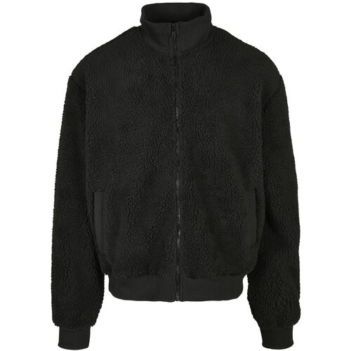Urban Classics Plus Size Sherpa Jacket Boxy Black Slike