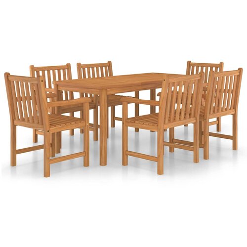  Vrtni blagovaonski set od 7 dijelova 160x80 cm masivno tikovino drvo Smeđa Slike