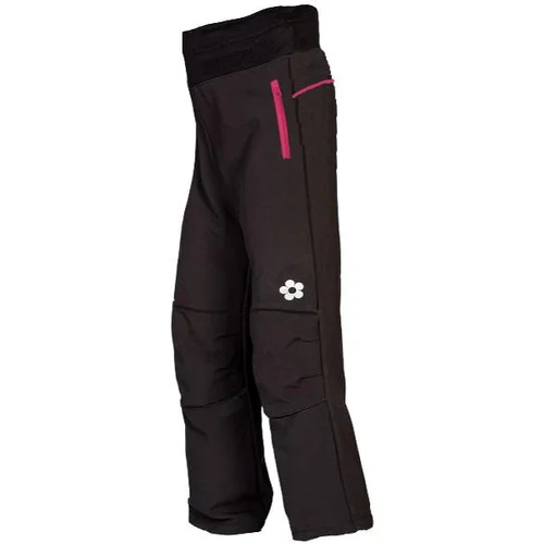 Kukadloo Softshell trousers - black with pink zippered pockets