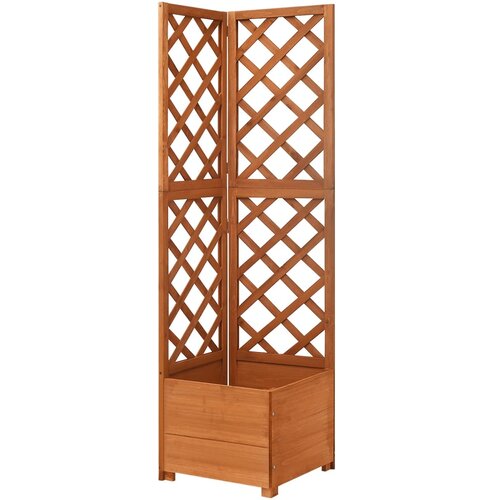 vidaXL Kotno cvetlično korito z oporno mrežo 40x40x150 cm les jelke Cene