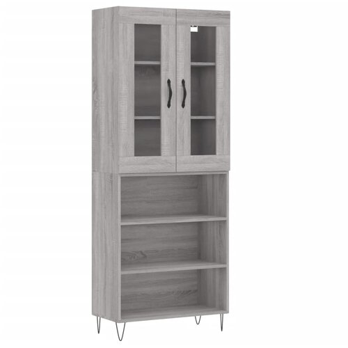 vidaXL Visoka komoda siva sonoma 69,5x34x180 cm inženirski les, (20956788) Cene