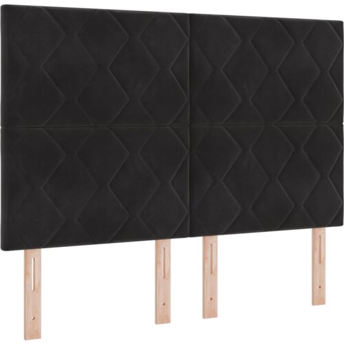  LED uzglavlje dizajn dijamant blokova crno 144 cm bar&amp;scaron;un Slike