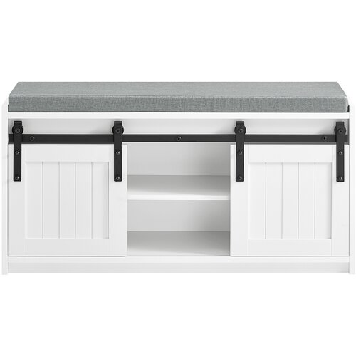 SoBuy klop za čevlje z omaro bela lesena 120 cm, (5000017142) Cene