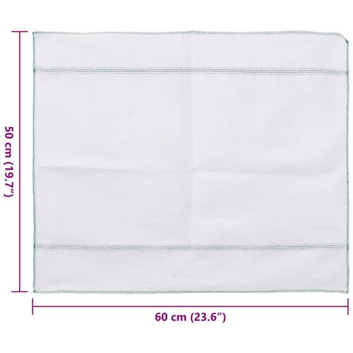 VidaXL Krpe za pod 50 kom bijele sa zelenim prugama 50 x 60 cm Slike