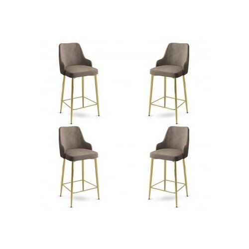 Hanah home set barskih stolica Enox, 4 dijela, bež-zlatna Cene