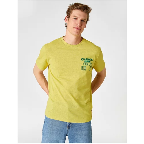 Koton T-Shirt - Yellow - Fitted