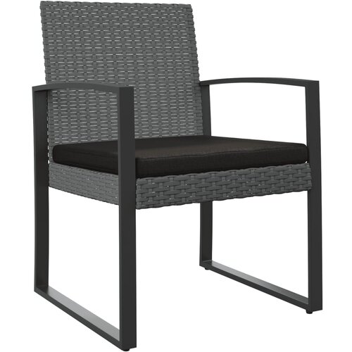 Maison Chic Vrtni jedilni stoli - Stol za vrt 2 kosa temno siv PP ratan JS303, (21877191) Cene