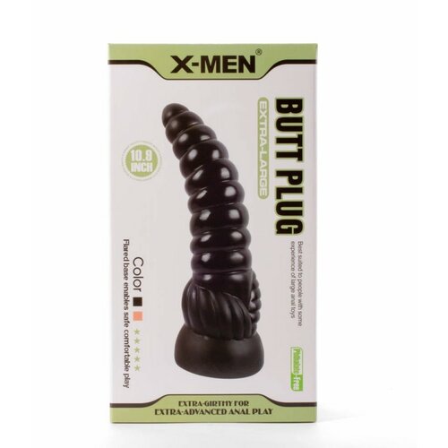 X-Men 10.9&quot; Extra Large Butt Plug Black XMEN000176 Cene