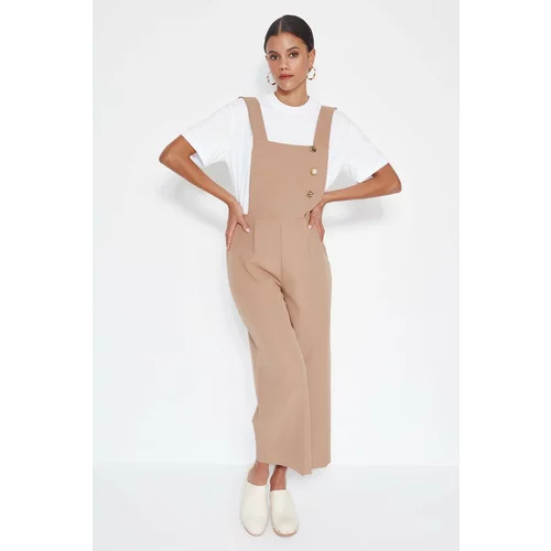 Trendyol Mink Woven Button Detailed Overalls