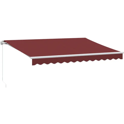 vidaXL Ročno zložljiva tenda bordo 350x250 cm, (21260588)