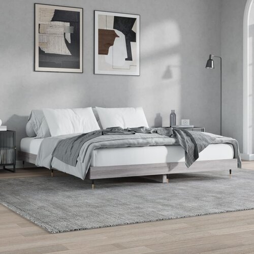 VidaXL Okvir kreveta siva boja hrasta 140 x 200 cm konstruirano drvo Slike