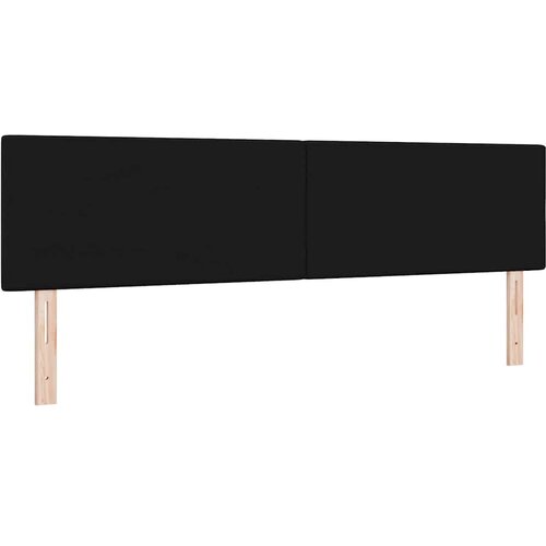  LED glava kreveta s LED trakama Crna 180 cm tkanina Slike