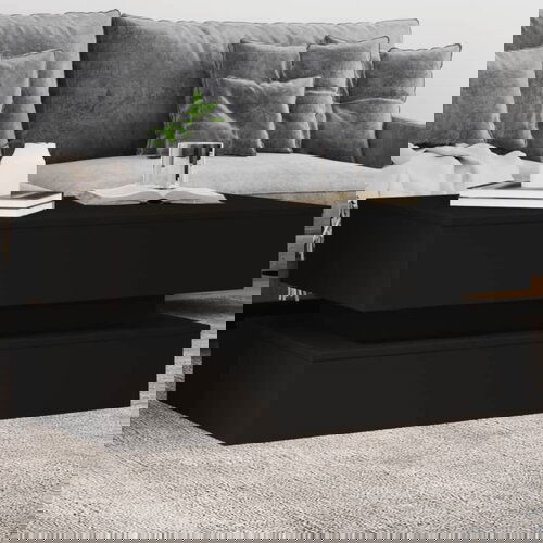  The Living Store Klubska mizica z LED lučkami črna 90x50x40 cm - Klubska Mizica, (21498663) Slike