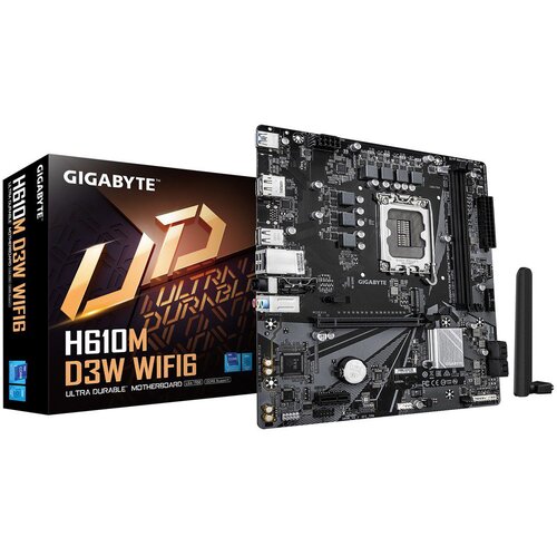 Gigabyte H610M D3W WIFI6 Motherboard - Supports 14th Gen. Intel Core CPUs, 5+1+1 phases VRM, up to 5600MHz DDR4, 1xPCIe 3.0 M.2, Wi-Fi 6, 1GbE LAN, USB 3.2 Gen 1 Cijene