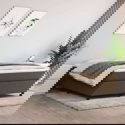  Box spring posteljni okvir temno rjav 140x190 cm blago Slike