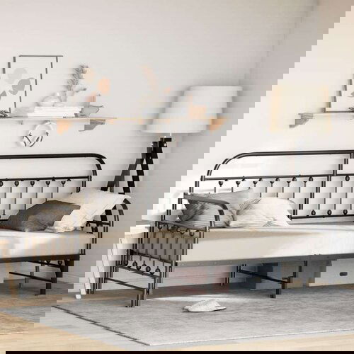  Krevet s uzglavljem s ležajem za povlačenje Crni 90x190 cm Čelik Cijene
