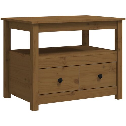 Maison Chic Klubska mizica - kavna mizica - Nizka mizica medeno rjava 71x49x55 cm trdna borovina, (21754279) Cene