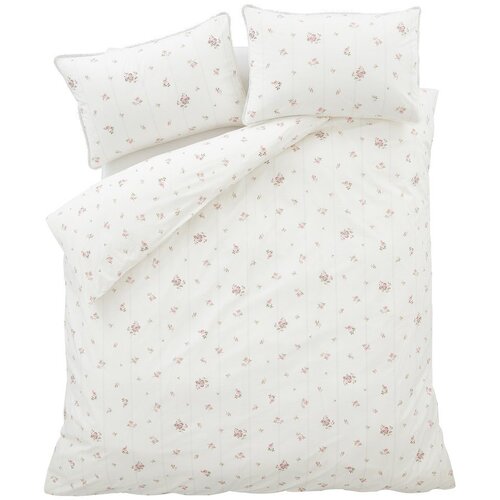 Bianca Krem 3-dijelna posteljina za bračni krevet od pamučnog perkala 200x200 cm Vintage Rosebud Lace &ndash; Cijene