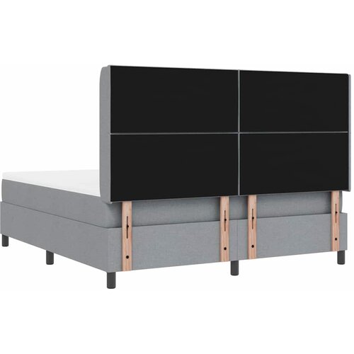  Krevet s opruga kutije Svijetlo siva 200 x 180 cm tkanina Slike