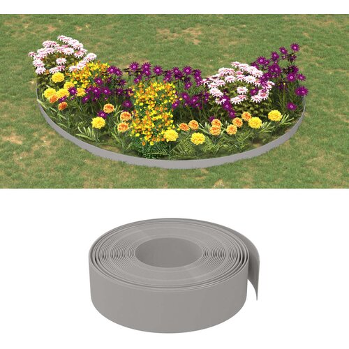 VidaXL Vrtne ivice 4 kom sive 10 m 15 cm od polietilena Slike