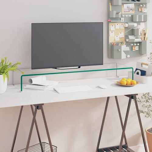  Stalak za TV /Monitor Prozirno Staklo 100x30x13 cm Slike