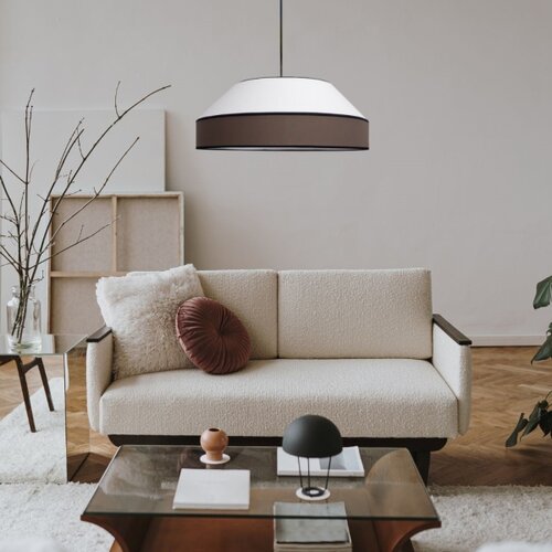  Visilica na sajli MANISO 1xE27/60W/230V &amp;Oslash; 45 cm bela/smeđa Slike