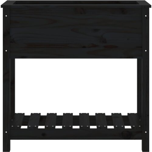  Sadilica s policom crna 82,5x34,5x81 cm od masivne borovine Slike
