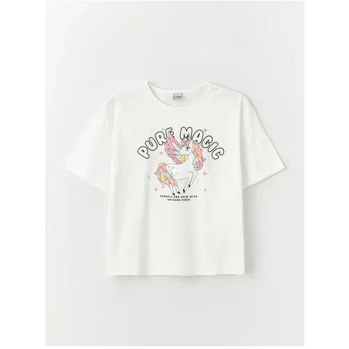 LC Waikiki Girls' Crew Neck Printed Short Sleeve T-Shirt