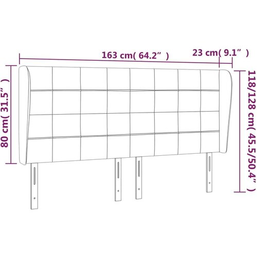 Uzglavlje s u&amp;scaron;ima svjetlosivo 163x23x118/128 cm obar&amp;scaron;unasti Slike