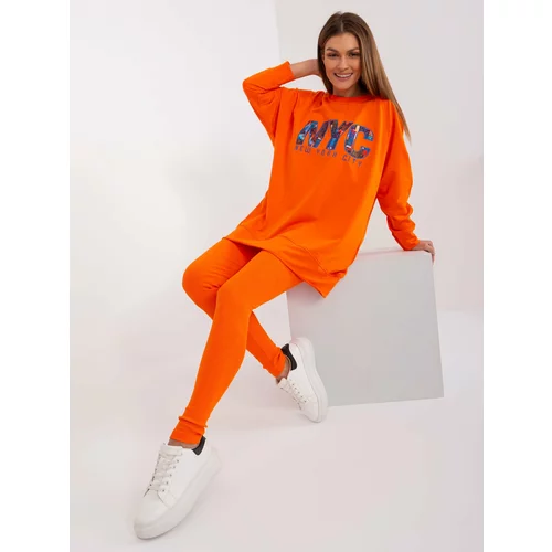 Fashion Hunters Orange two-piece set with leggings