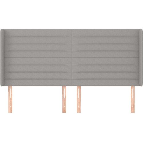  Uzglavlje s u&amp;scaron;ima svjetlosivo 203x16x118/128 cm od tkanine Slike