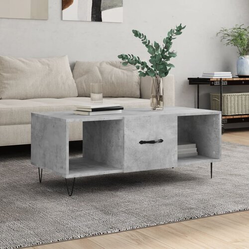 vidaXL Klubska mizica betonsko siva 102x50x40 cm inženirski les Cene