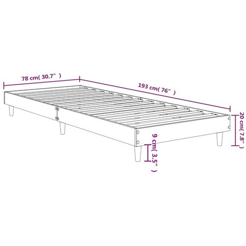  Okvir za krevet bijeli 90x190 cm konstruirano drvo Slike