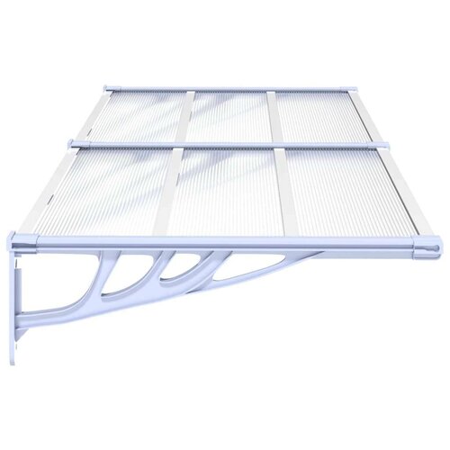 VidaXL Nadstre&amp;scaron;nica za vrata siva i prozirna 199 x 90 cm polikarbonat Slike