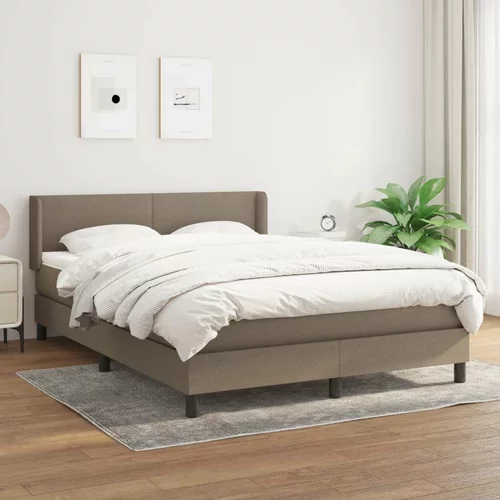  Box spring postelja z vzmetnico taupe 140x200 cm blago, (20892699)