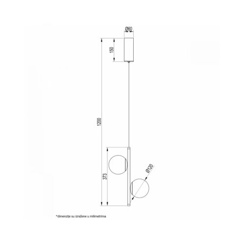 Vesta 541 VISILICA 14W 3000K CRNA/MESING Cene