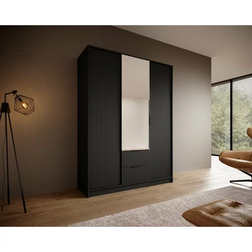 ADRK Furniture Garderobna omara Norel - 150 cm - črna