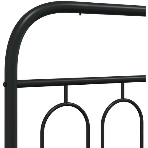  Metalni okvir za krevet s uzglavljem crni 120x200 cm Slike