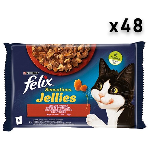 Felix sensations sos za mačke, govedina i piletina, žele, 48x85g Slike
