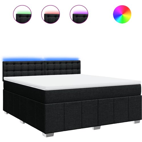 vidaXL Krevet s oprugama i madracem crni 180x200 cm od tkanine Cijene