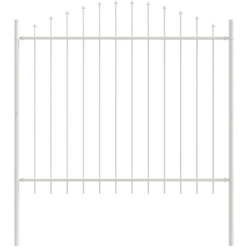  Vrtna Ograda 3 pcs Bijelo 170 x 165 cm Čelik s prahom premazan Slike