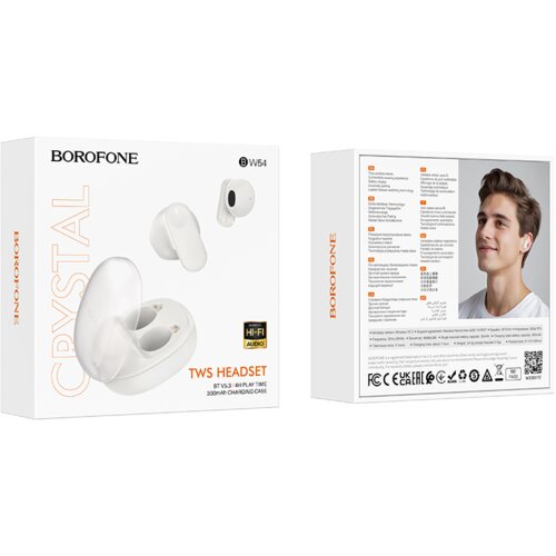 Borofone bluetooth slu&amp;scaron;alke buds BW54 stereo bele Slike