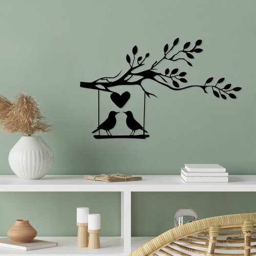 Wallity Zidna dekoracija Love Of Birds, 44 x 70 cm, Crna Cene