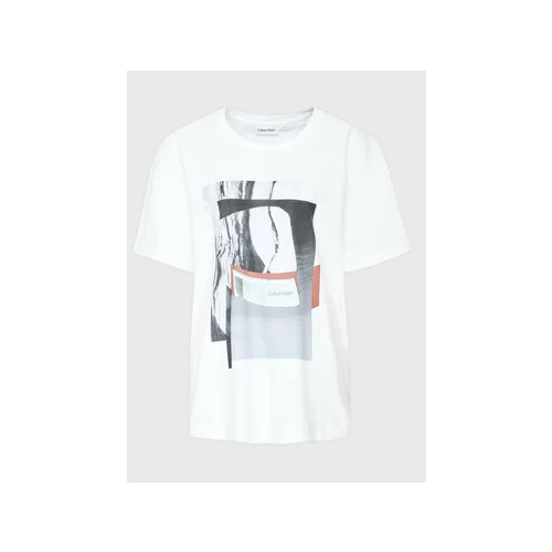 Calvin Klein Majica Inclu Photo Print K20K205462 Bela Regular Fit